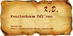 Kesztenbaum Dénes névjegykártya